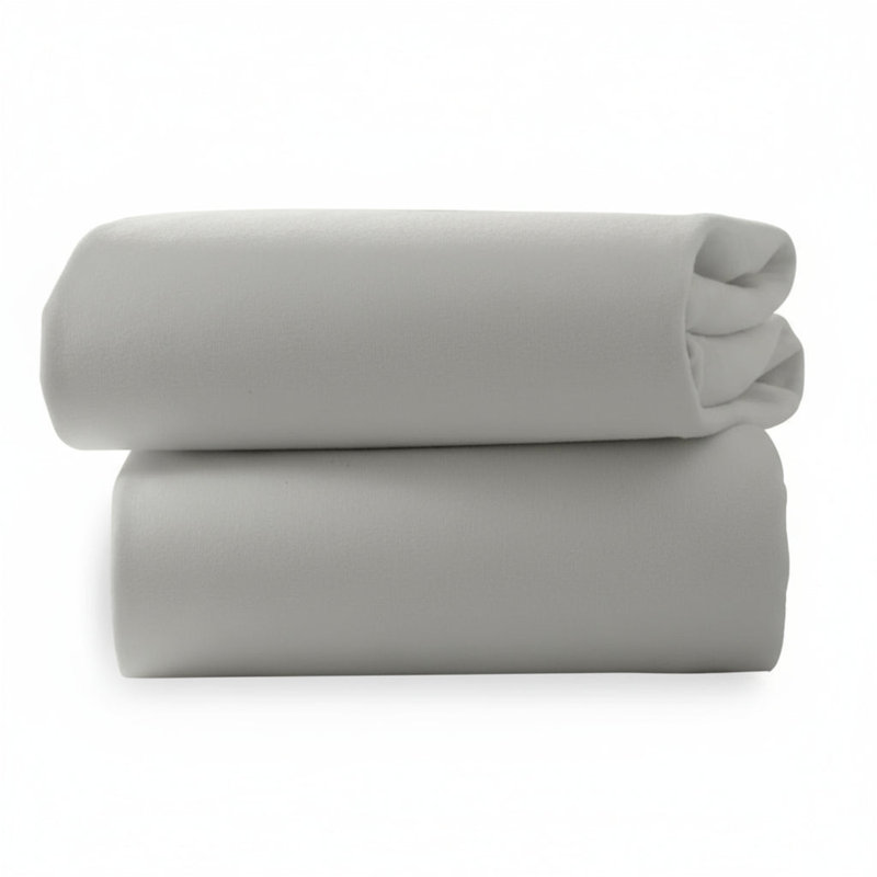 100% Cotton - Piece Standard Cot Fitted Sheet, Grey