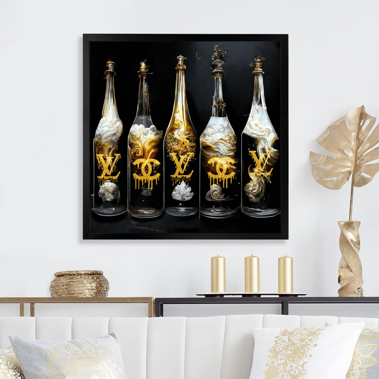 Fashion Designer Champagne Bottles - Fashion Canvas Wall Art