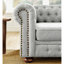 Canapé Chesterfield en lin capitonné 3 places
