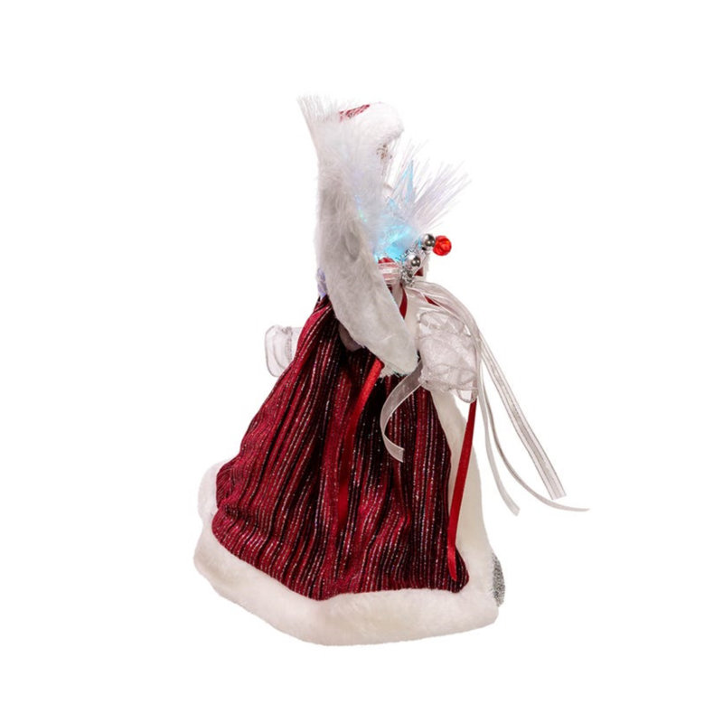 Elegant 15-Inch Red and White Angel Tree Topper
