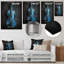 Charme de violon monochrome gris et bleu - musique Jazz Art mural-1706158668-1811057259