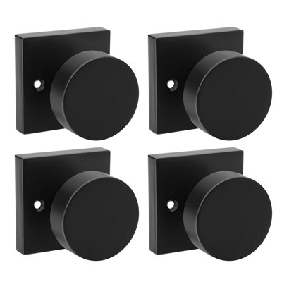 Faux boutons de porte décoratifs inactifs en alliage de zinc noir mat pour portes de placard, ensemble de 2 (4 pièces)