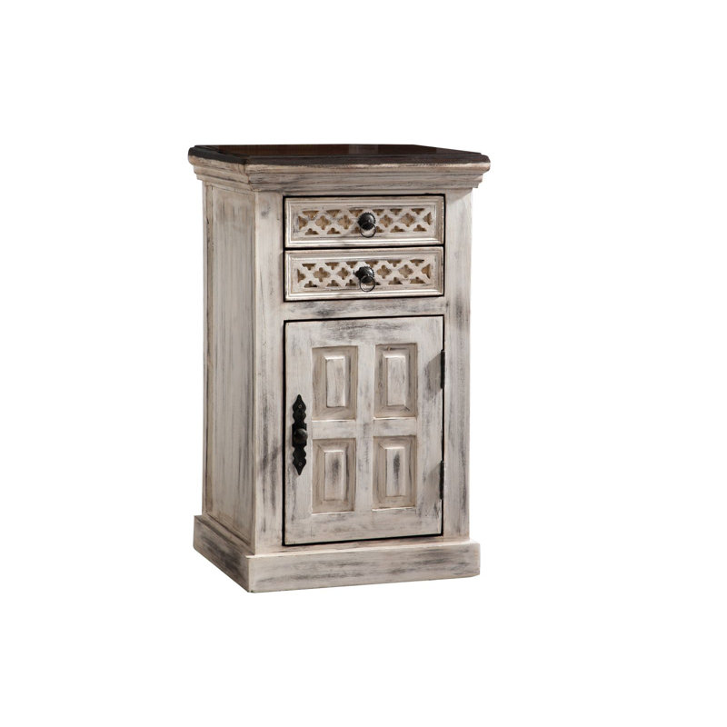 Castle 45cm W Solid Wood Bedside Table