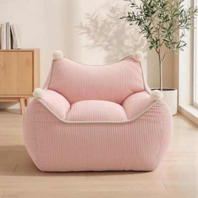 Bean Bag Chair, Giant Bean Bag Couch Cozy with Foam Filler, Corduroy Comfy Beanbag Chair with Back Support