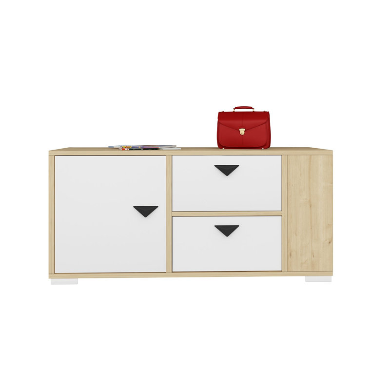 Armoire de rangement pour chaussures 4 paires, Chêne saphir / blanc