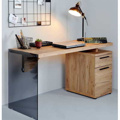 Bureau d'écriture moderne en bois massif avec tiroirs