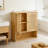 Bamboo Rattan Wall Cabinet, Adjustable Shelves And Doors For Small Spaces Storage