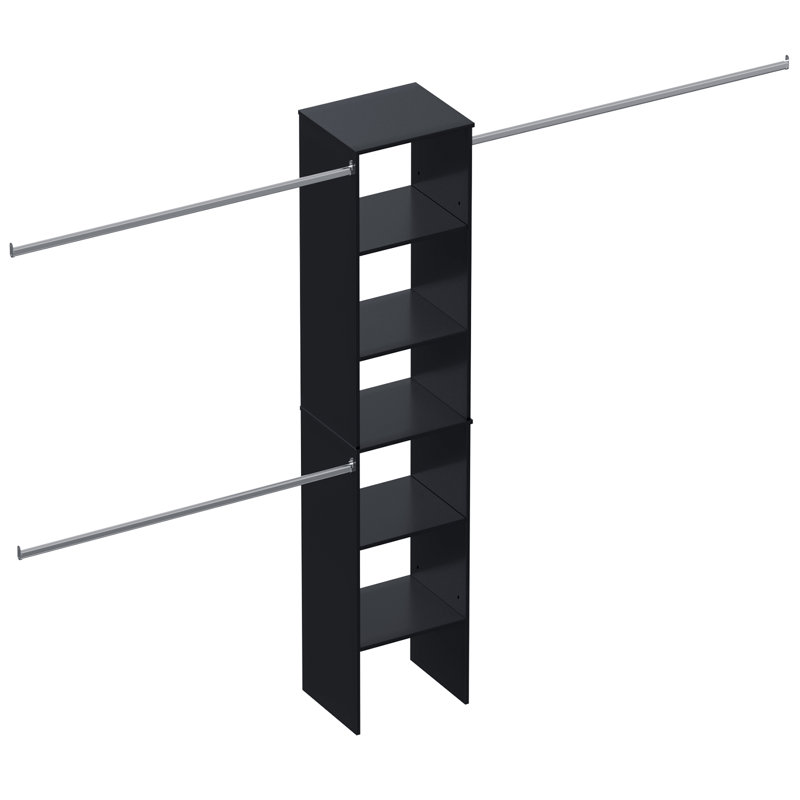 Système de placard Closet Tower, H 82,2 po x l 17 po x P 14,5 po, Noir, noir, noir, noir