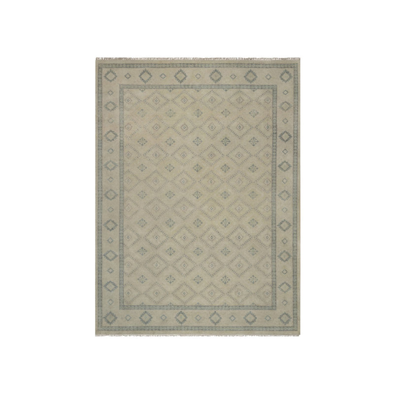 Tapis oriental rectangulaire en laine noué à la main 9 pi 0 po x 12 pi 0 po - MOA10291720
