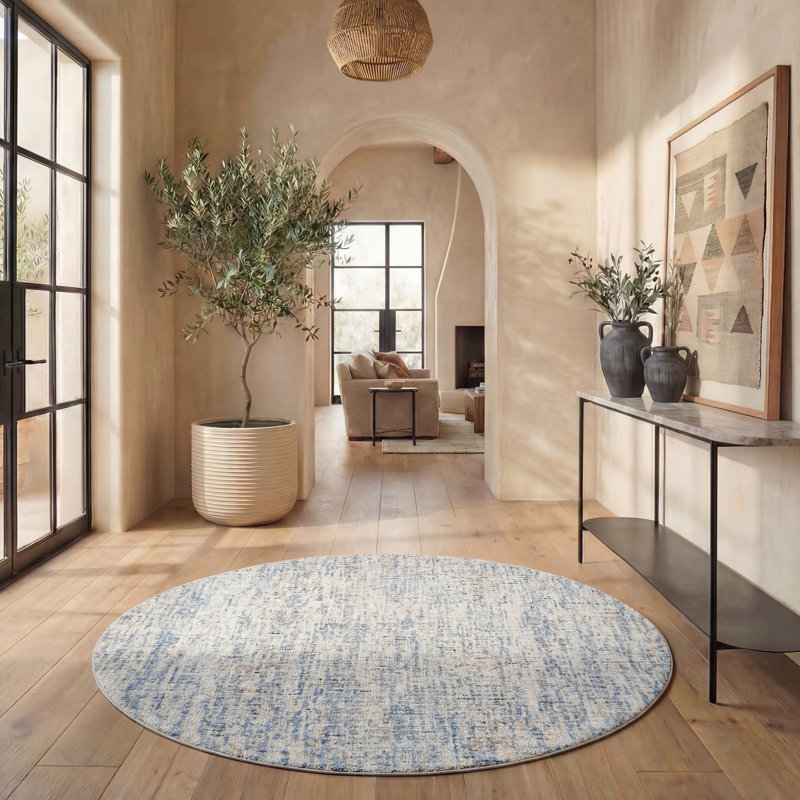 Somwya Hand Tufted Wool Rug, Round 6'