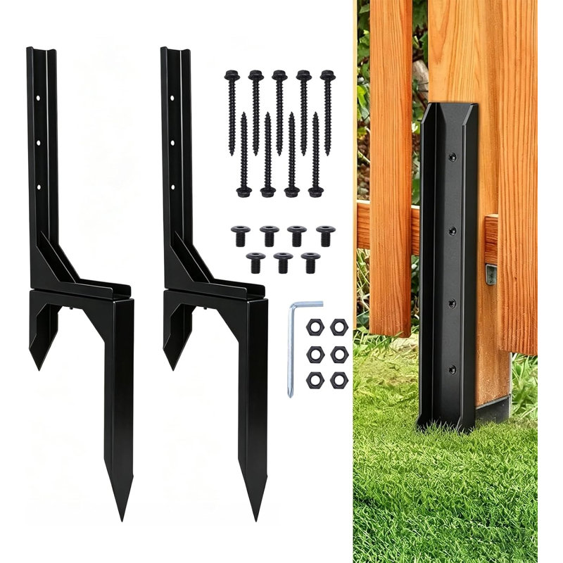 Fence Post Repair Spike Kit HKFUYULINTECHLIMITED Black Iron