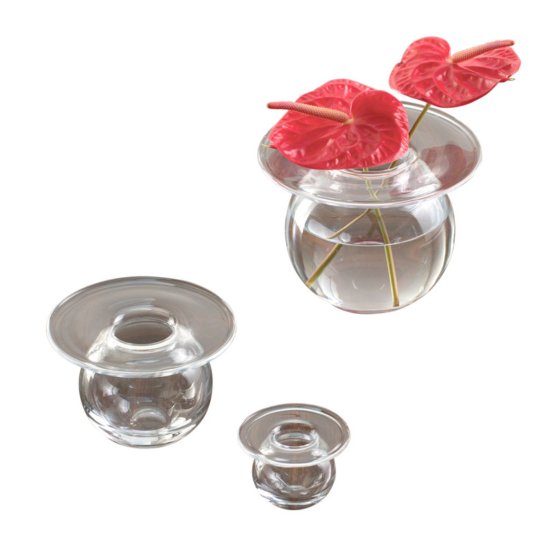 H2O Vase-Clear, 2.75" H x 3.75" W x 3.75" D