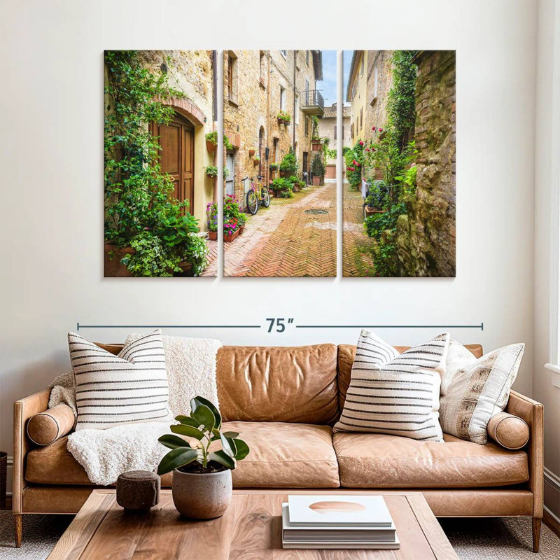 Kavia, pittoresque rue toscane, H 42 po x l 65 po