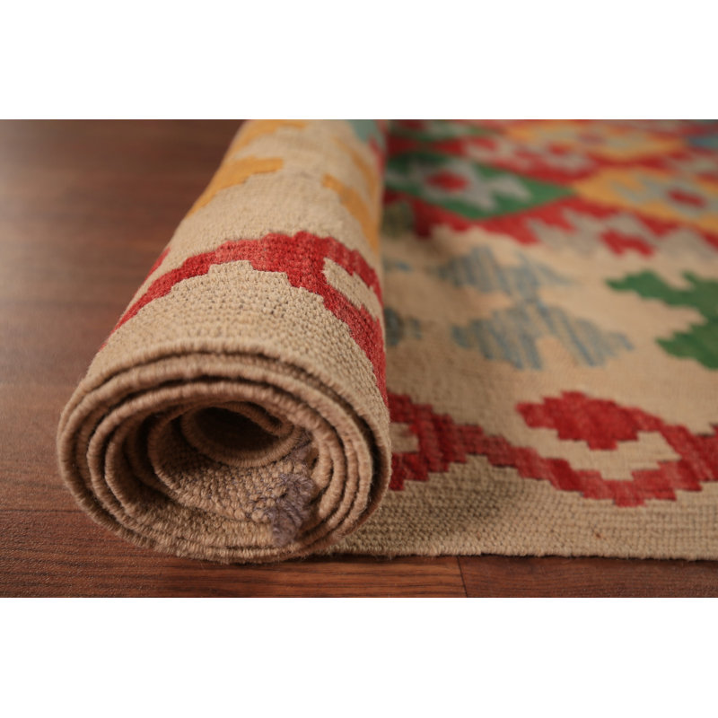 Tapis oriental kilim à tissage plat 8 x 11
