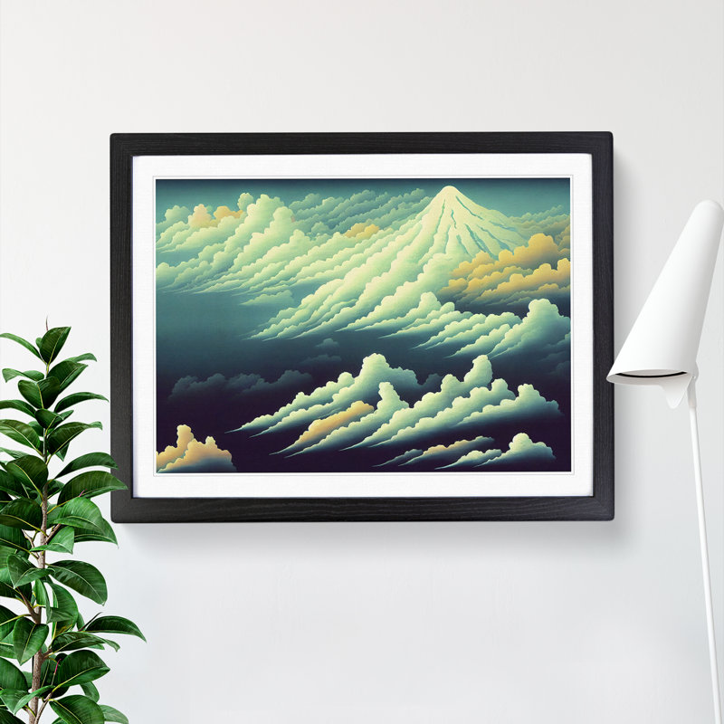 Dazzling Cloudy Sky - Single Picture Frame Print, 46cm H x 64cm W x 2cm D, Black