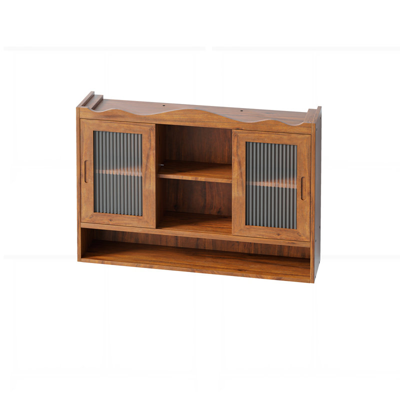 Armoire de rangement 35,4 "à 3 portes et 3 niveaux, Brun
