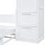 Lit en blanc pour un bureau à domicile pleine grandeur avec unités de rangement latérales --1390786060-1390786063