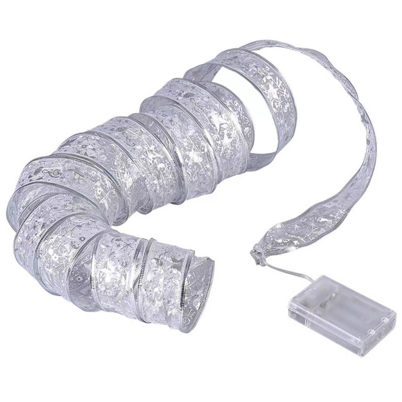 Ruban de Noël guirlande lumineuse à DEL Guirlande de Noël, Silver