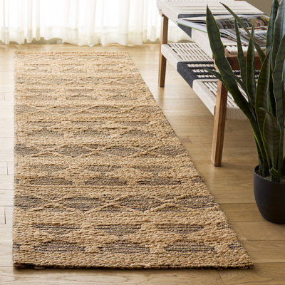 Tapis d'intérieur tissé à la main en fibre naturelle à motif géométrique