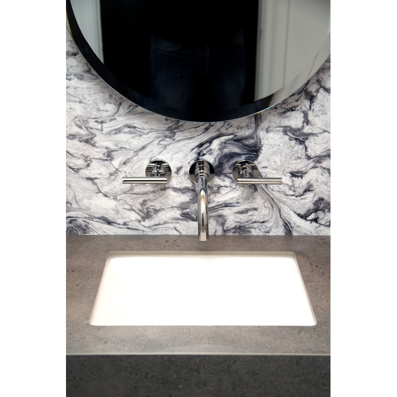 East Linear Wall Mount Bathroom Faucet, Satin Nickel