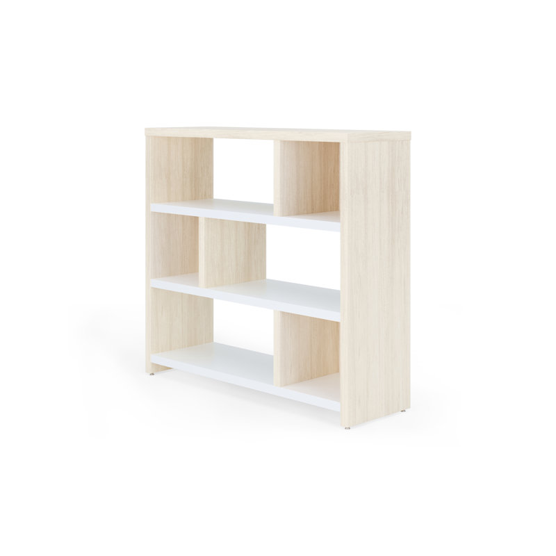 | Lucca| Shelf Bookcase, (3 Shelves) 43.11"H x 47.24"W x 15"D, Cypress/Pearl