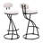 Bar Stools Set of 2 S-shaped Barstools with Backrest Floral Print Upholstered Dining Chairs Counter Height Stool for Kitchen Island (White Print)-1377766492