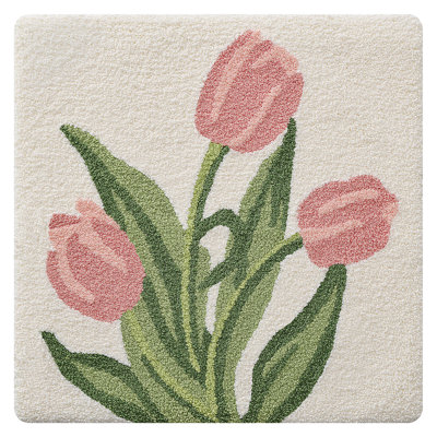 Non‑Slip Machine Washable Absorbent Soft Floral Bath Rug