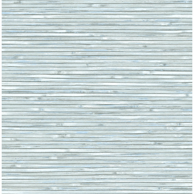 Rouleau de papier peint à lattes en bois L 33 pi x l 20,5 po Amata, Bleu ciel
