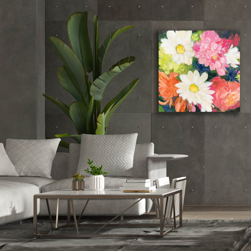 "Floral Spectacular 2" par Julia Purinton, art mural sur toile, H 37 po x l 37 po x P 1,5 po