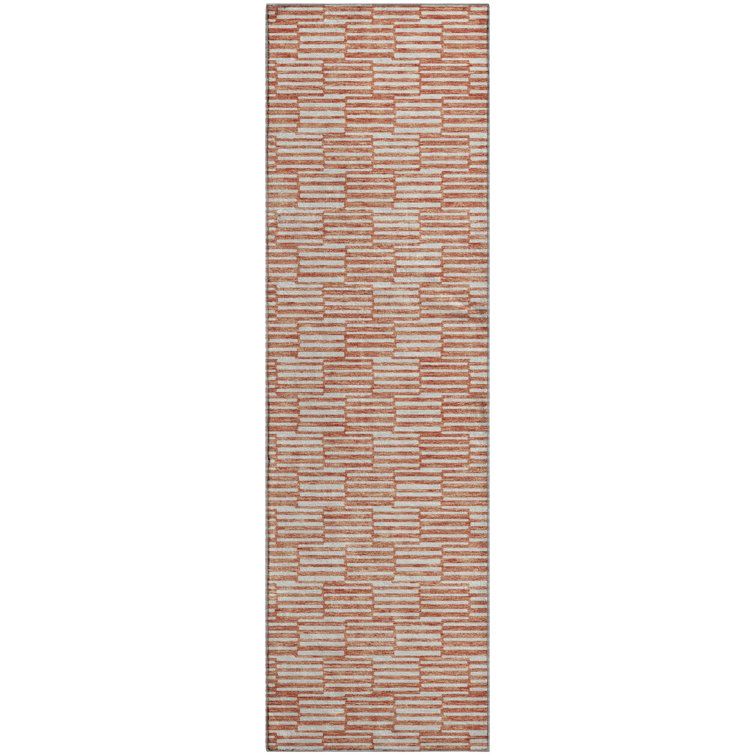 Premium Machine Washable Prisco Salmon Rug
