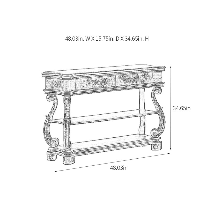 Console rustique sculptée