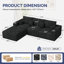 3 Seater Fabric Corner Sofa -1541619276