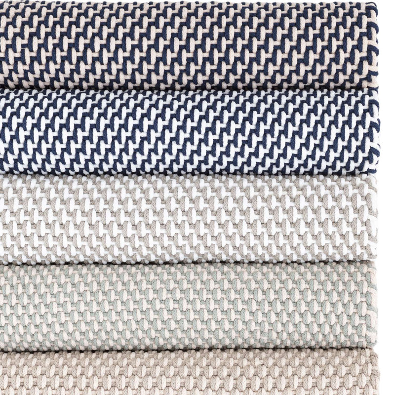 Two-Tone Rope Navy/Ivory Handwoven Indoor/Outdoor Rug, Rectangle 6' x 9'