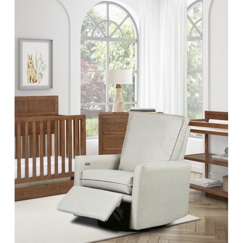 Gliding Swivel Power Recliner , Gray Skies