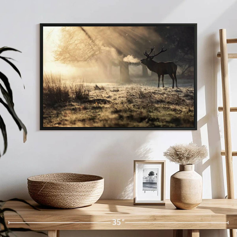 Brampt Wild Deer In Snow, 17" H x 25" W