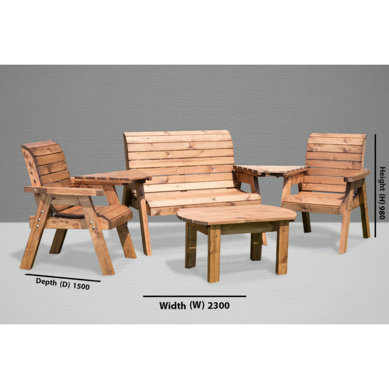 Gagnon 4 Seater Sofa Set, Green