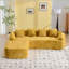 Canapé en L en forme de L - Éponge très élastique, accoudoirs courbés et 4 coussins décoratifs, polyvalent pour tout salon-121227084