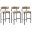 Tabouret de bar rembourré 30 po à dossier bas incurvé et structure en métal-655875540-655875537
