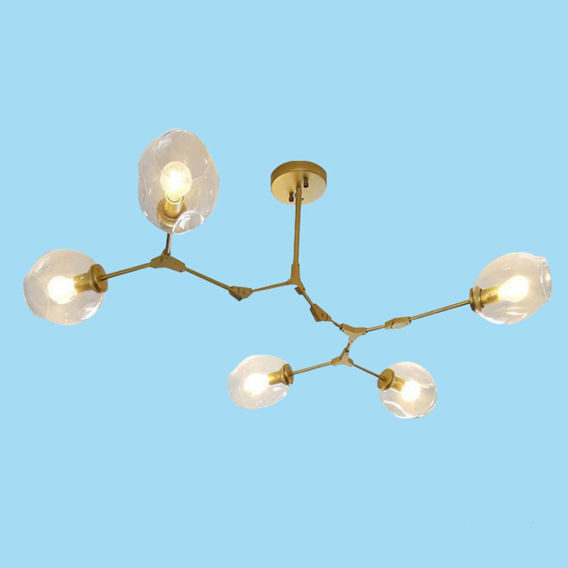 Lustre sphérique en bois à 5 lumières Taormina