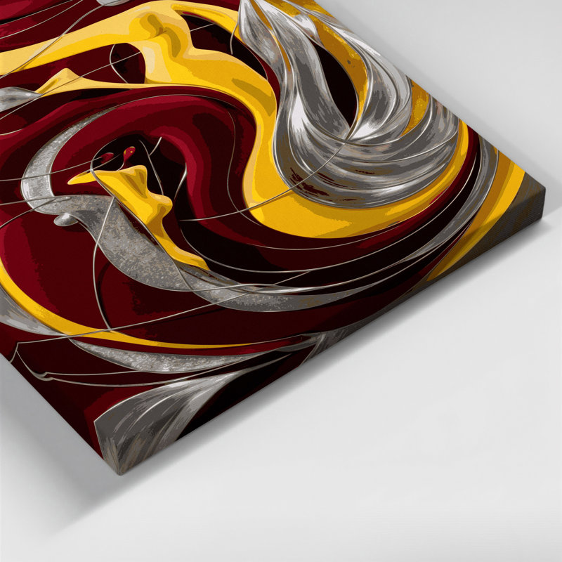 Art mural abstrait sur toile rouge figuratif, H 14 po x l 11 po