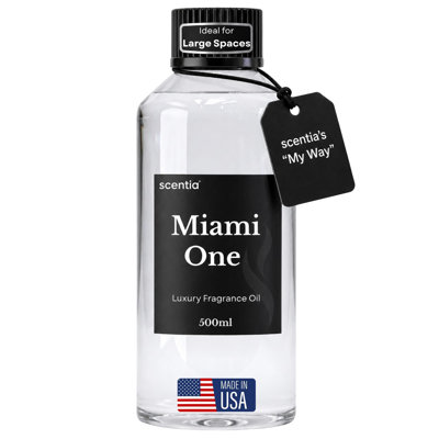 Recharge d'huile de diffuseur Miami One Resort inspirée par The The 1 Miami Beach Resort - 500 ml 16,9 oz liq. - Mélange d'huiles essentielles, bois de santal, cèdre et notes de citron pour aromathérapie