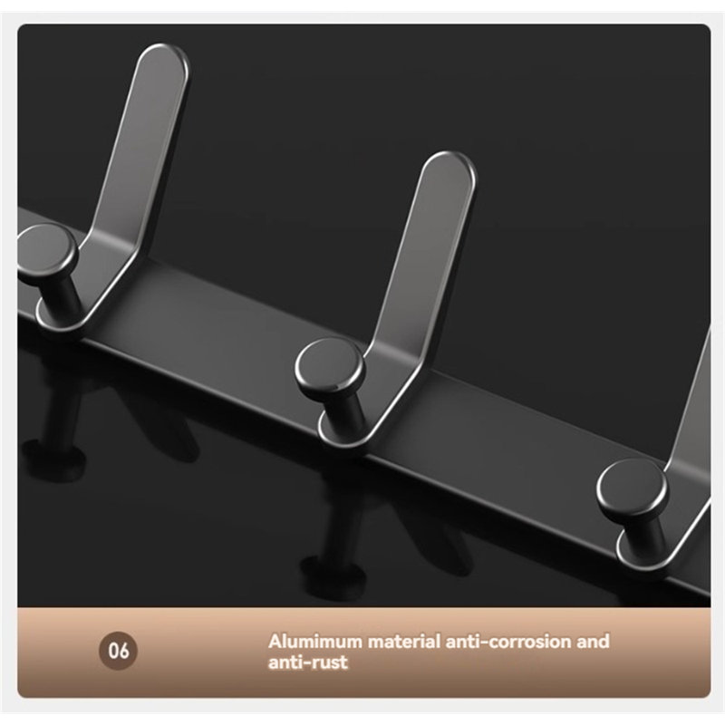 Porte-crochet en alliage d'aluminium au-dessus de la porte, H 8,34 po x l 21,37 po x P 1,77 po