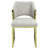 Of 2 Grey Multi Side Chairs With Mirrored Gold Finish, Stainless Steel Legs, Padded For A Relaxed Seating Experience, 220Lbs Weight Capacity, 19" Seat Dimensions, 14" Back Height, 24" Product Depth,