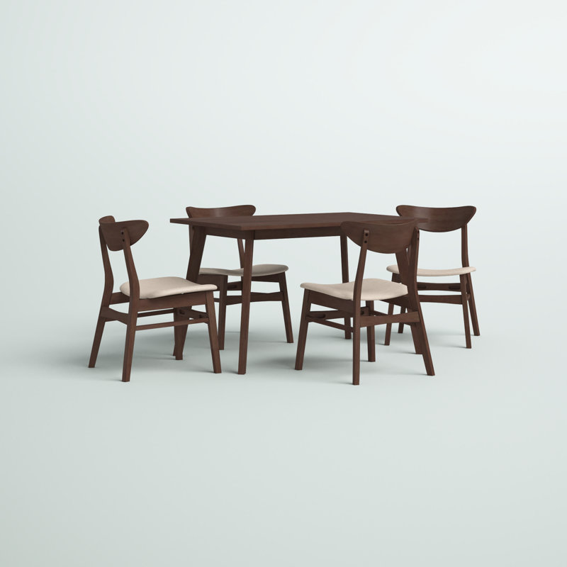 Ensemble repas pour 4 personnes Gangemi, Noyer, Beige