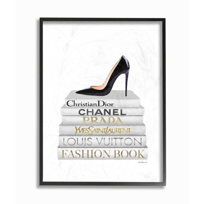 «Fashion Designer Shoes Bookstack White Gold», impression