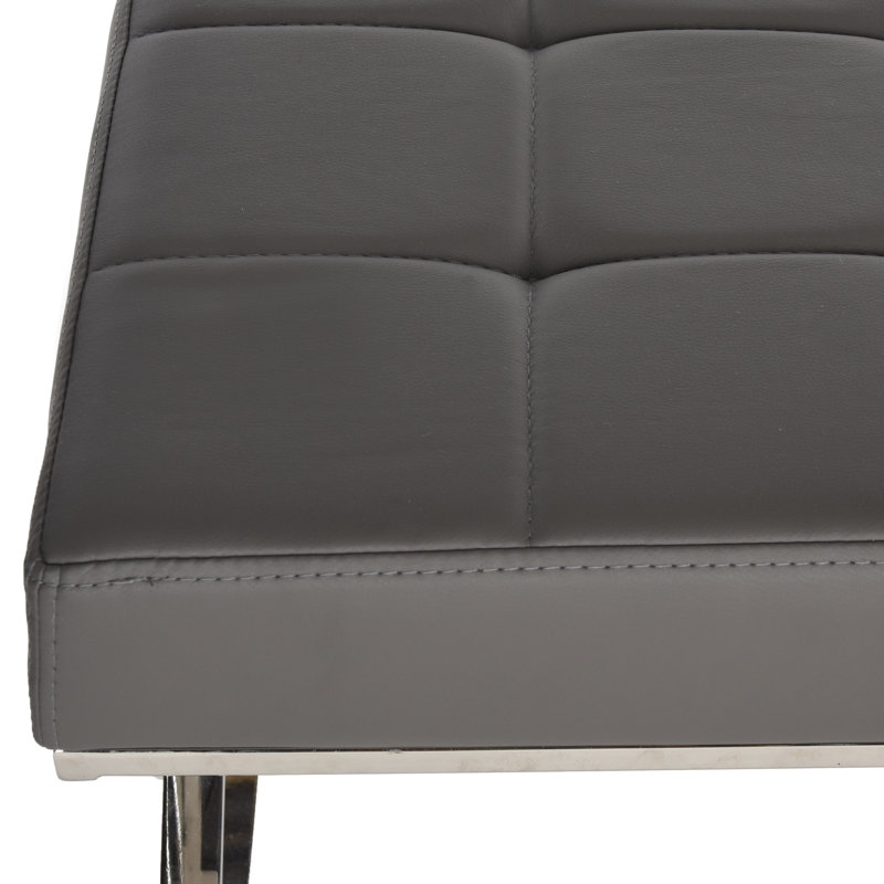 Bolderberg Faux Leather Upholstered Bench, Gray