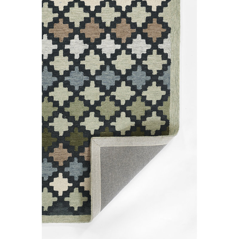 Erin Gates by Momeni Abbot Hand Tufted Wool Geometric Blue Area Rug, Rectangle 5' x 8'