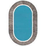 Tapis bleu / noir en laine / viscose / coton touffeté à la main Fifth Avenue