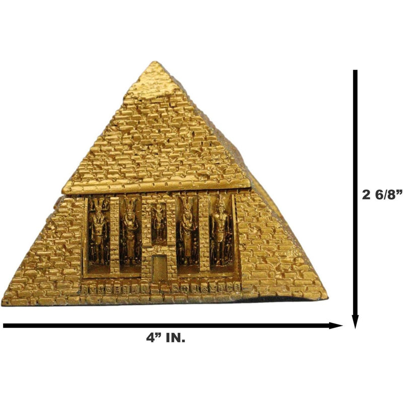 Petite boîte à bijoux à charnière, dieux de l'Égypte, pyramide de la grande pyramide de Khéops