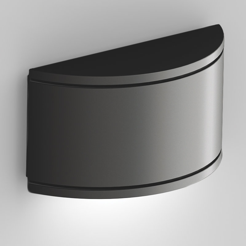 Tube Aluminum LED Wall Light, Black